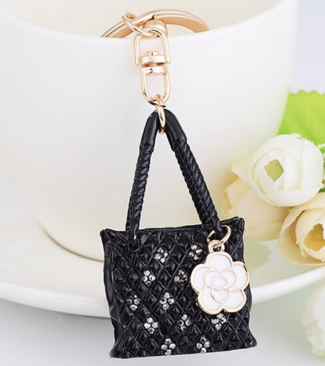 Black purse bag charm