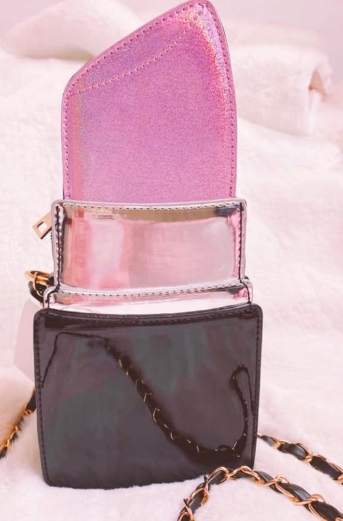Lipstick crossbody bag