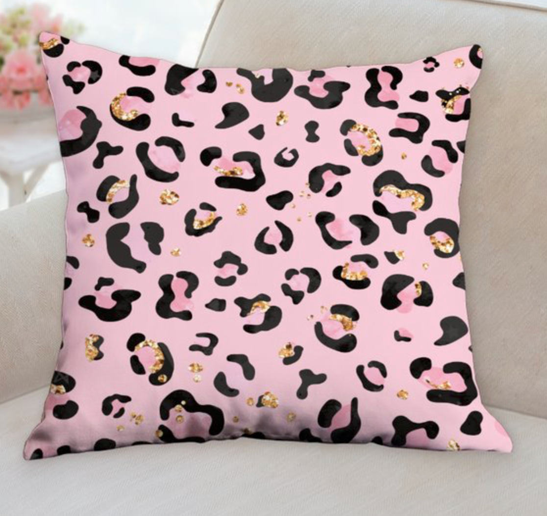 Pink Leopard Pillow
