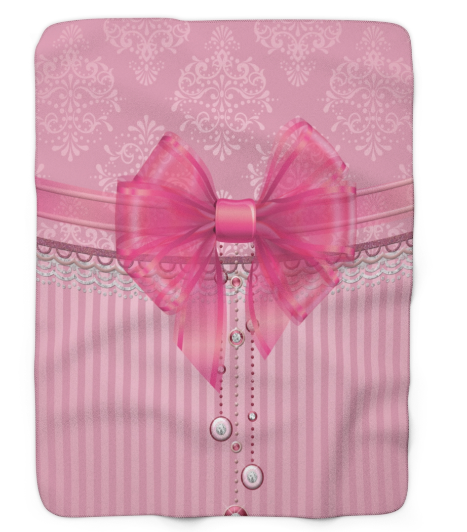Pink Bow Sherpa Blanket