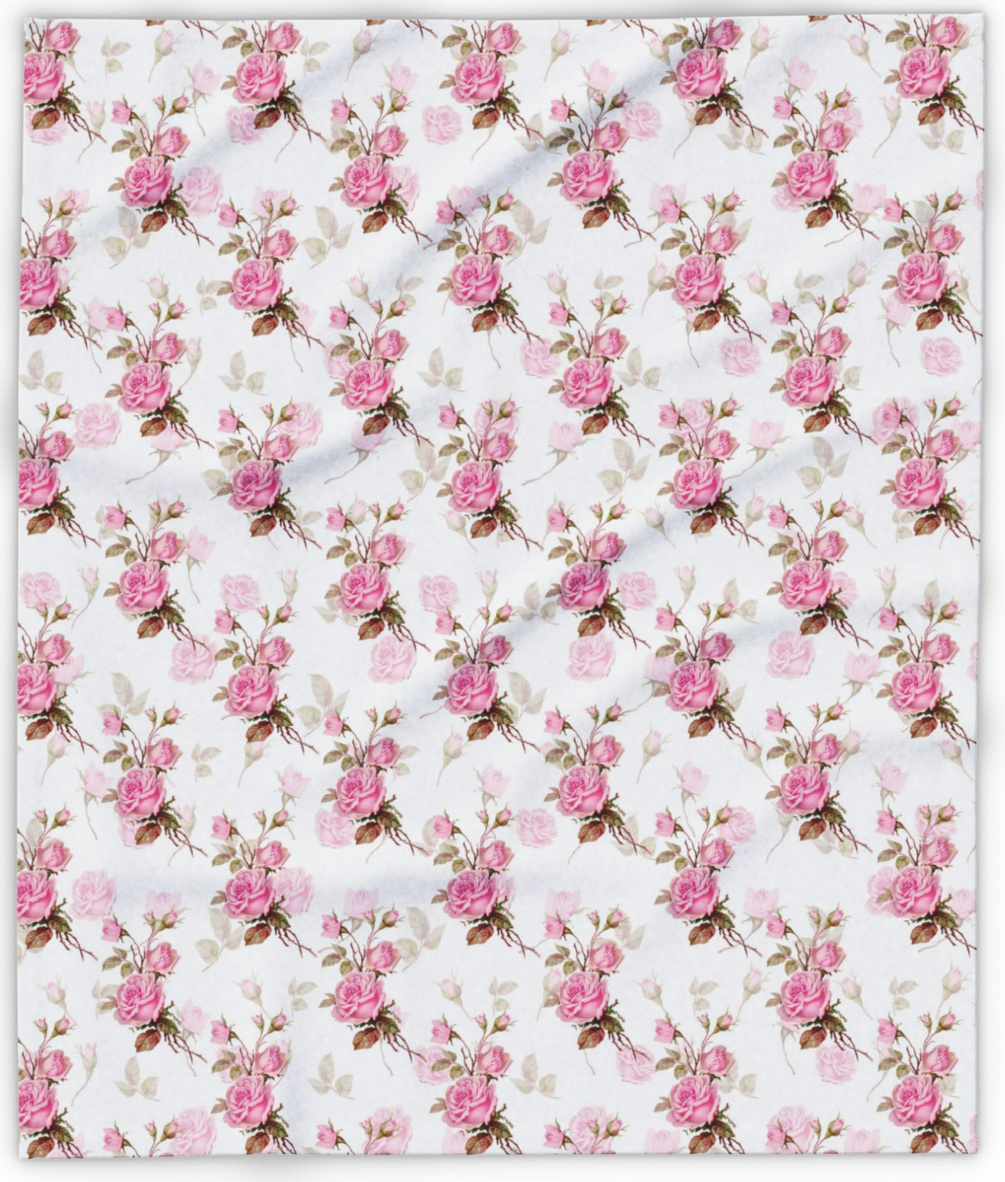 Pink Rose Fleece Blanket