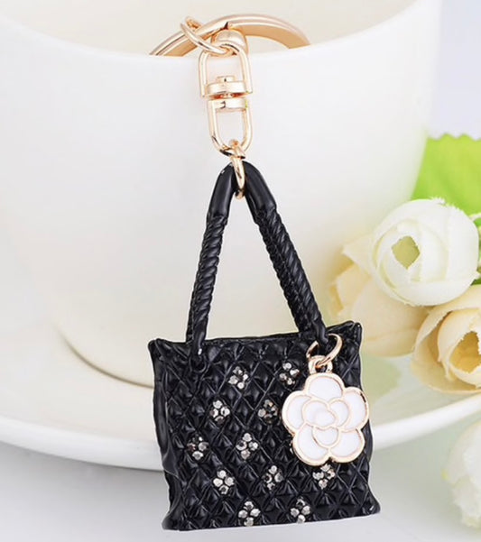 Black purse bag charm