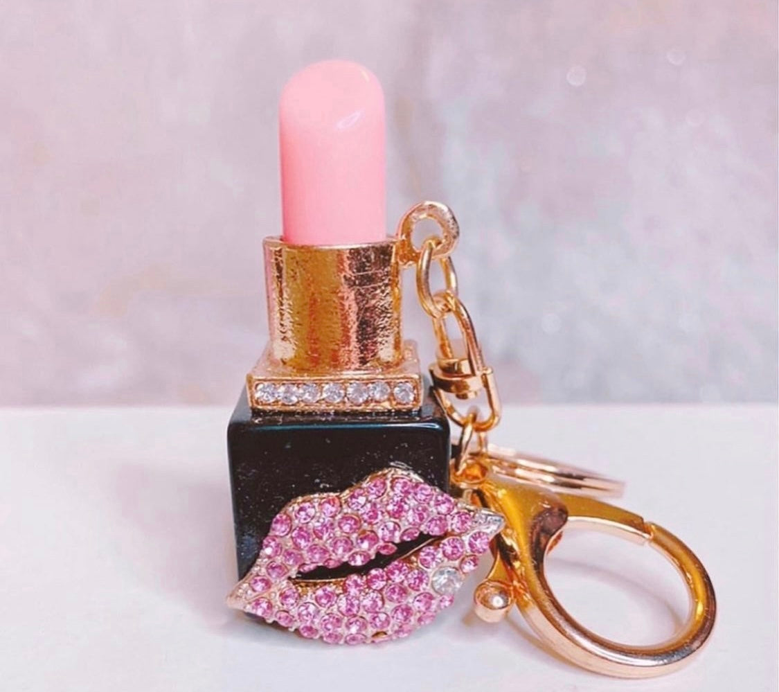 Lipstick glam bag charm