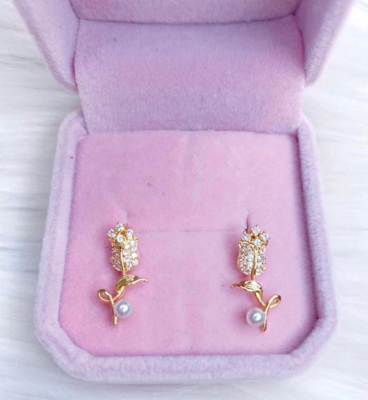 Rose stud earrings