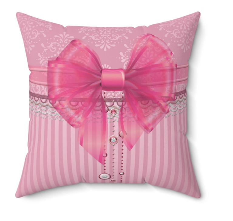 Pink Bow Pillow