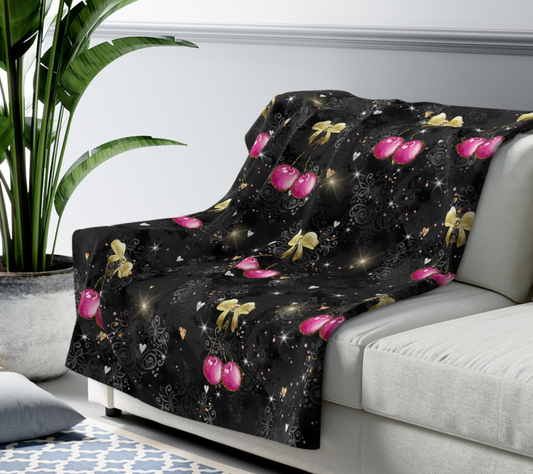 Black Cherry Sherpa Blanket