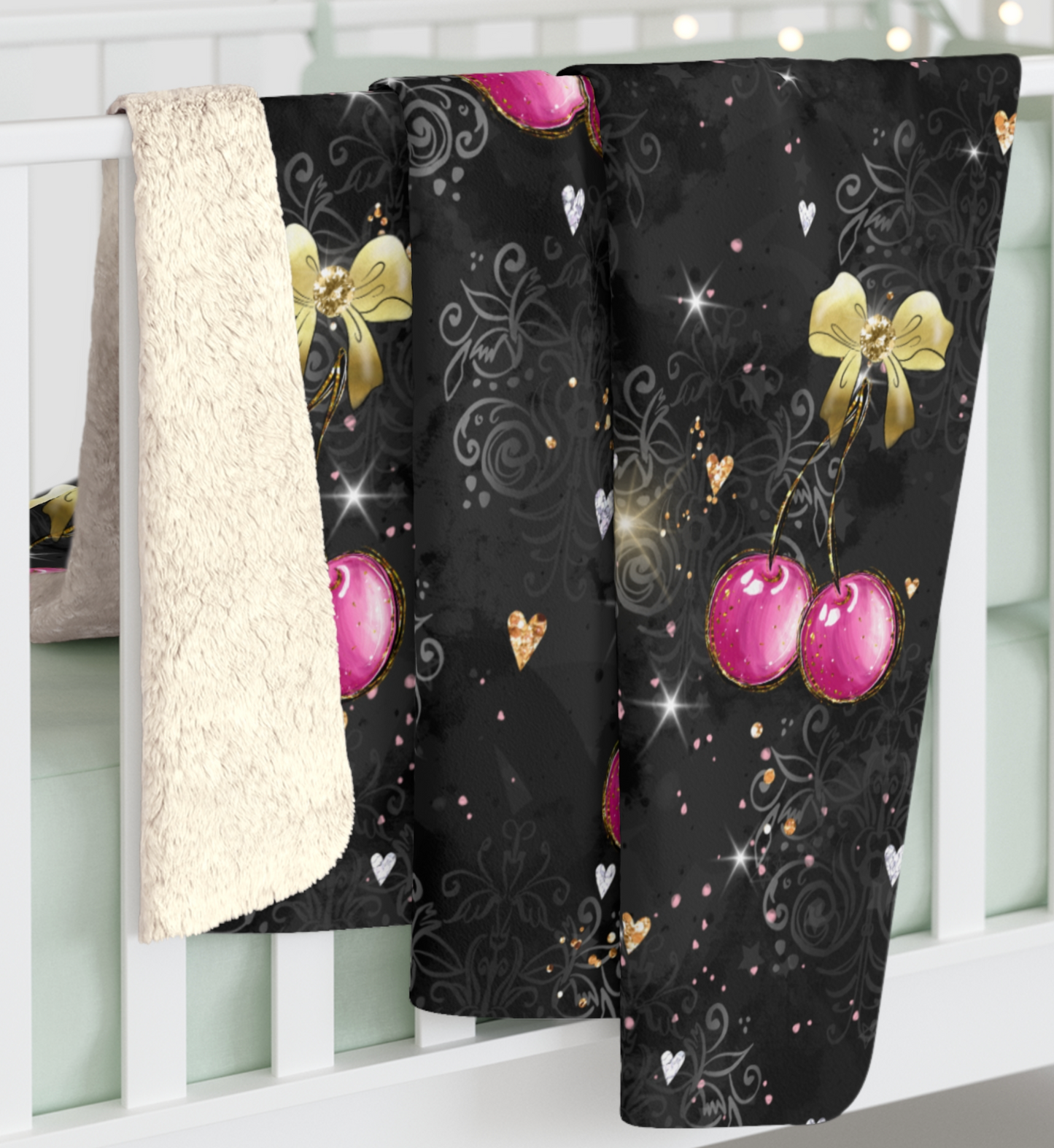 Black Cherry Sherpa Blanket