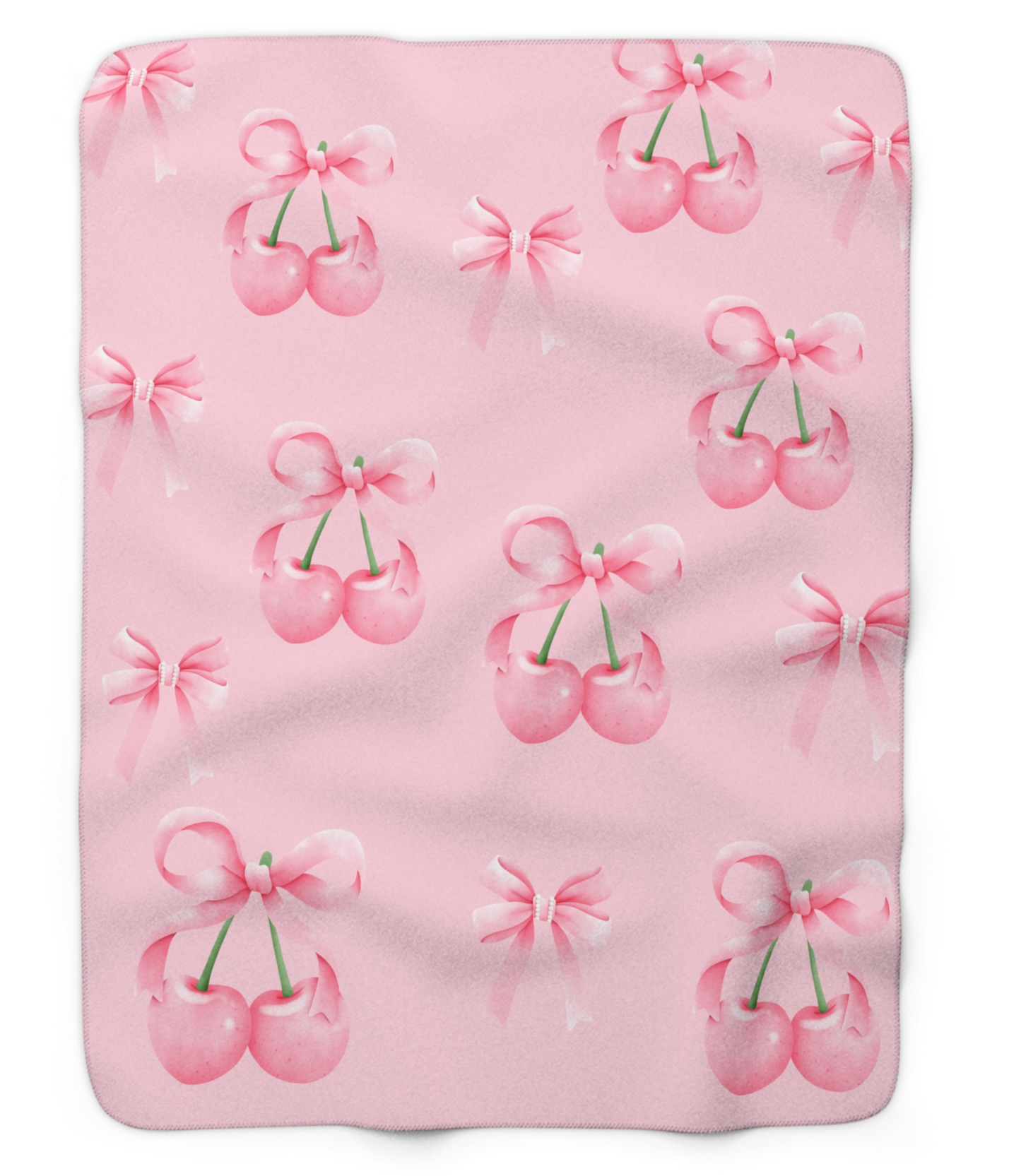 Cherry Bows Sherpa Blanket