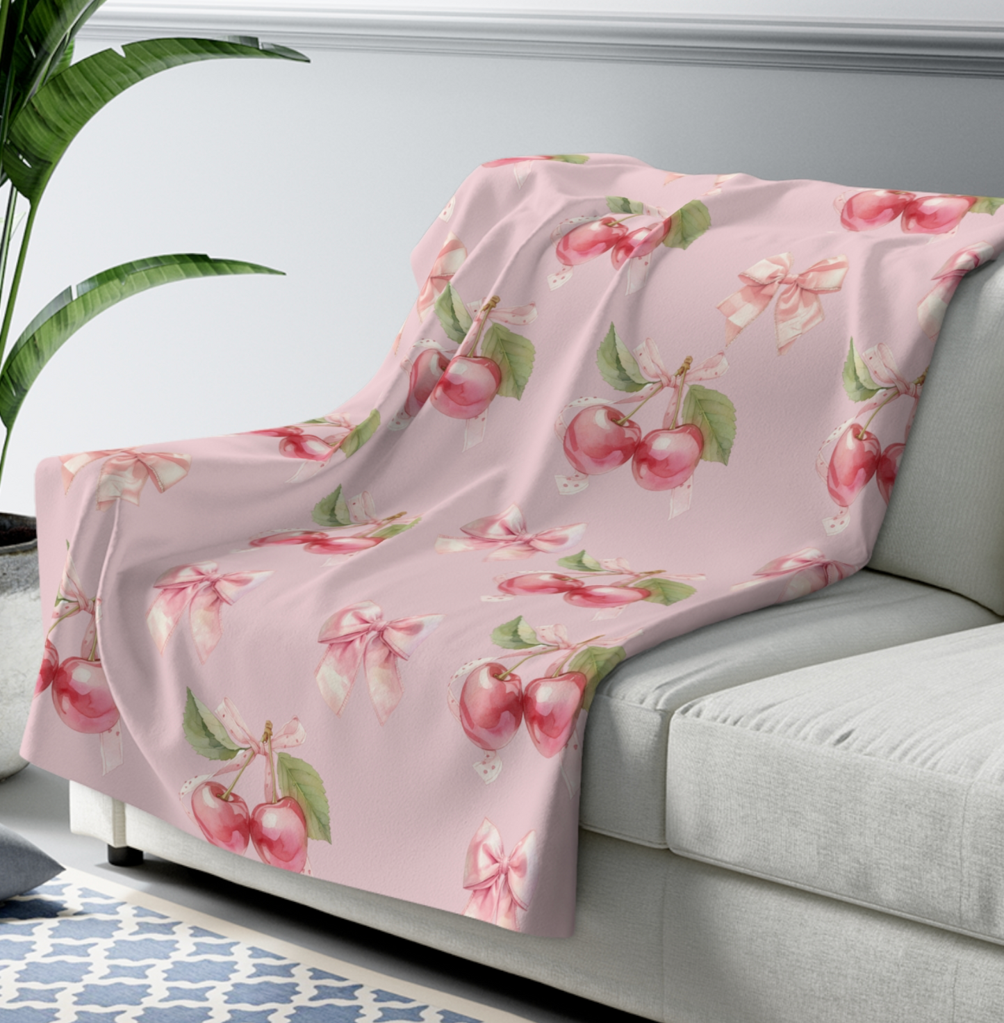 Cherry Doll Sherpa Blanket