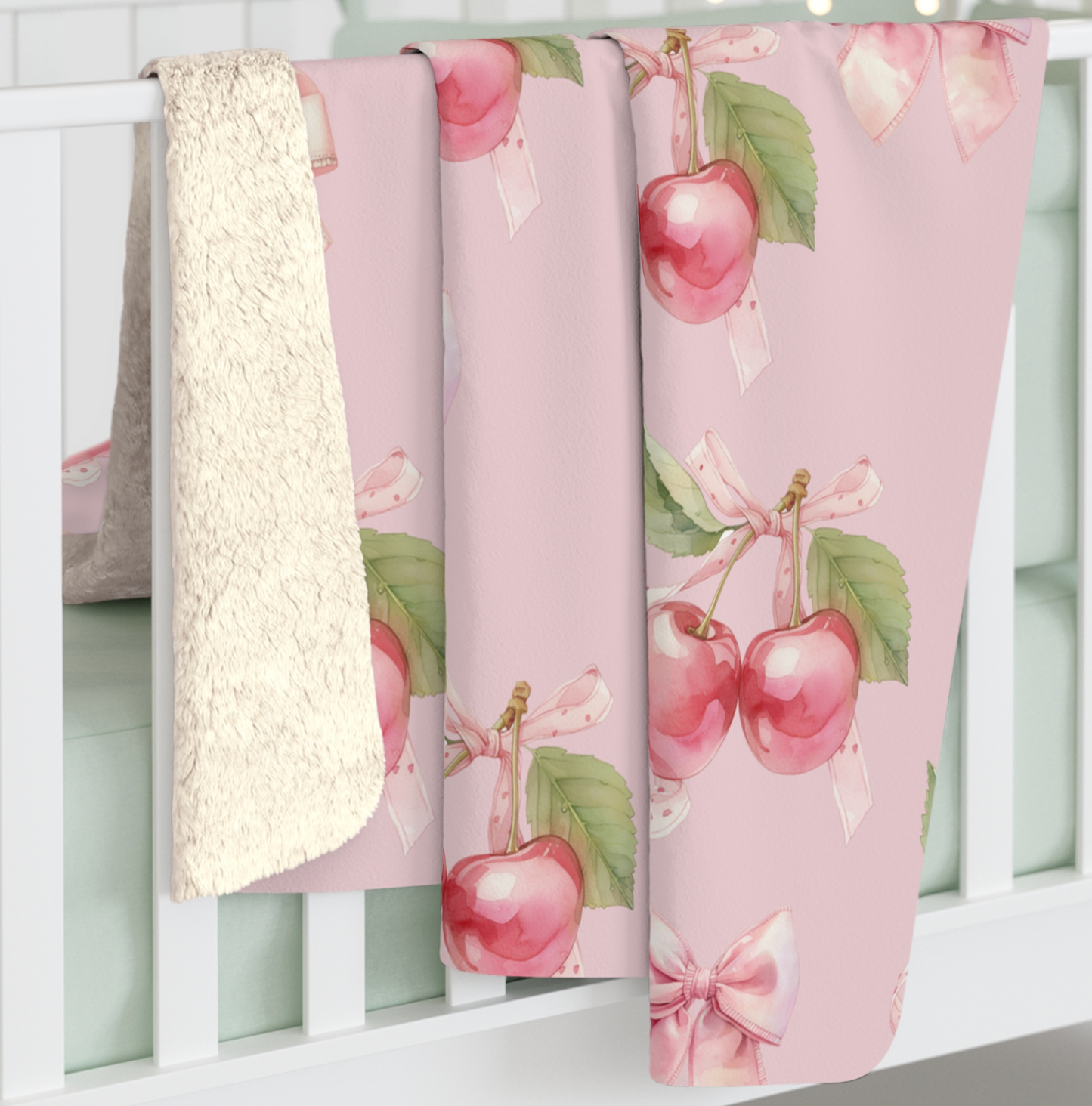 Cherry Doll Sherpa Blanket