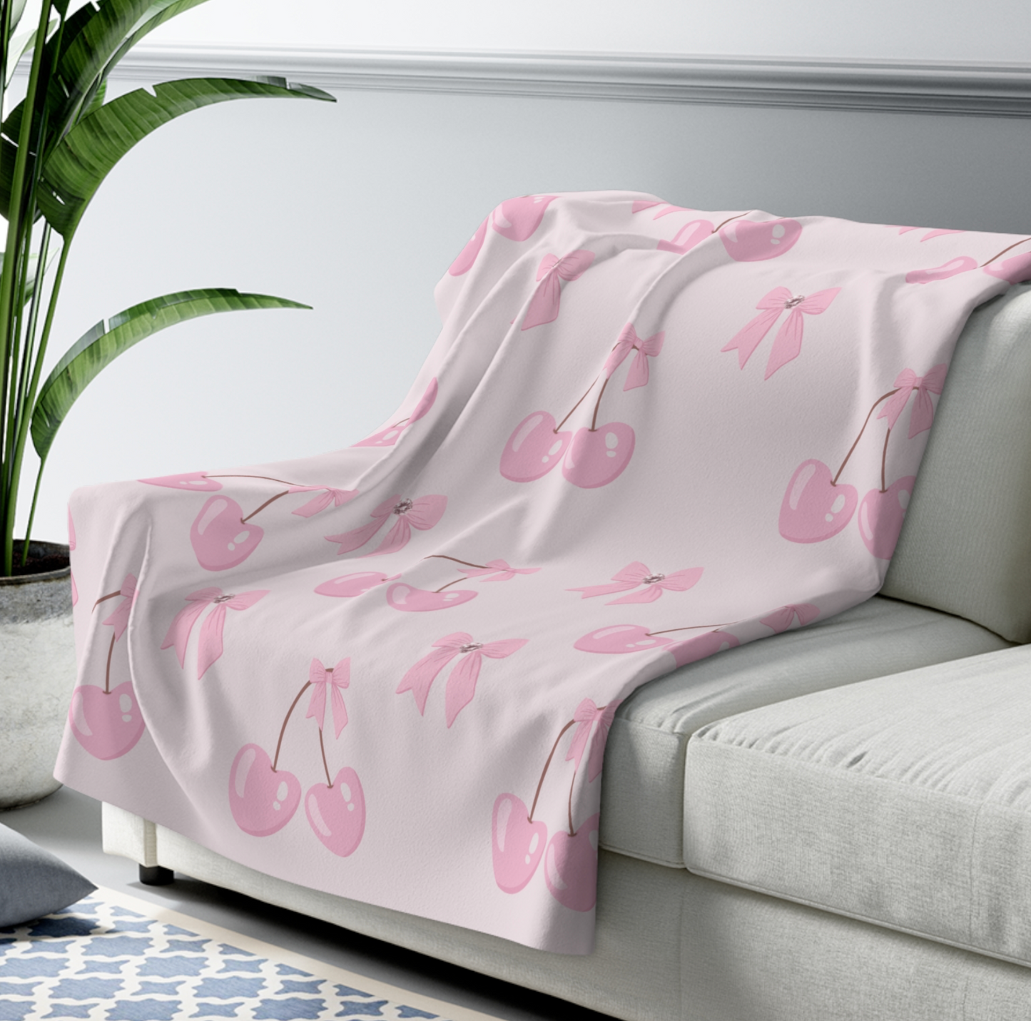 Cherry Kiss Sherpa Blanket