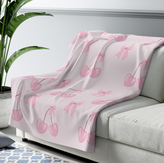 Cherry Kiss Sherpa Blanket