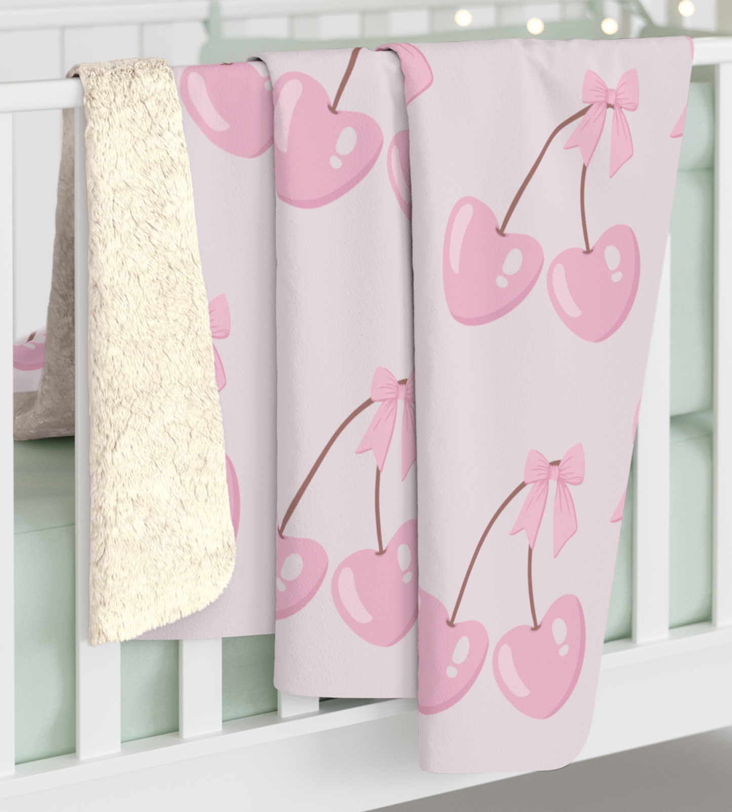 Cherry Kiss Sherpa Blanket