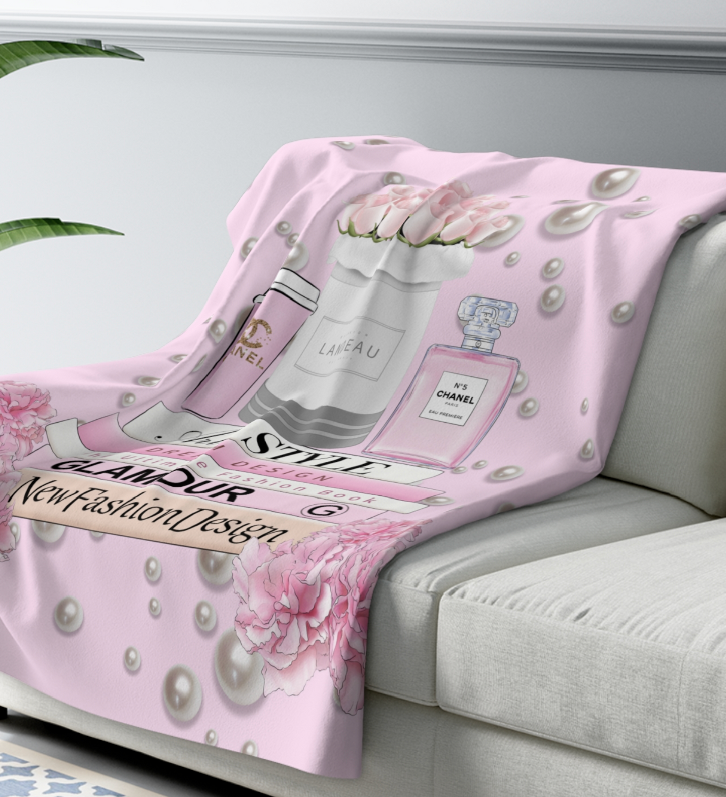 Pearl Glamour Sherpa Blanket