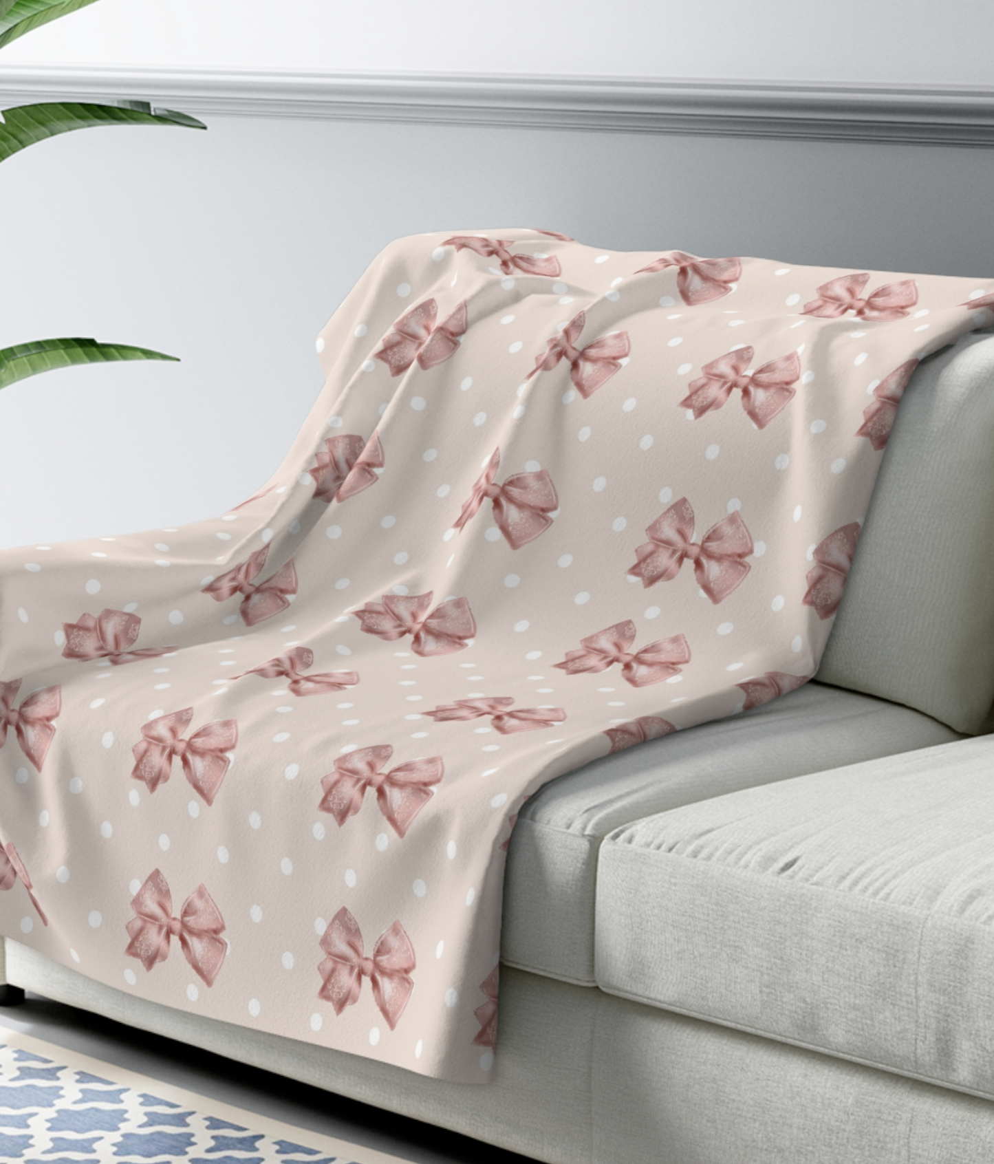 Sparkle Bow Sherpa Blanket