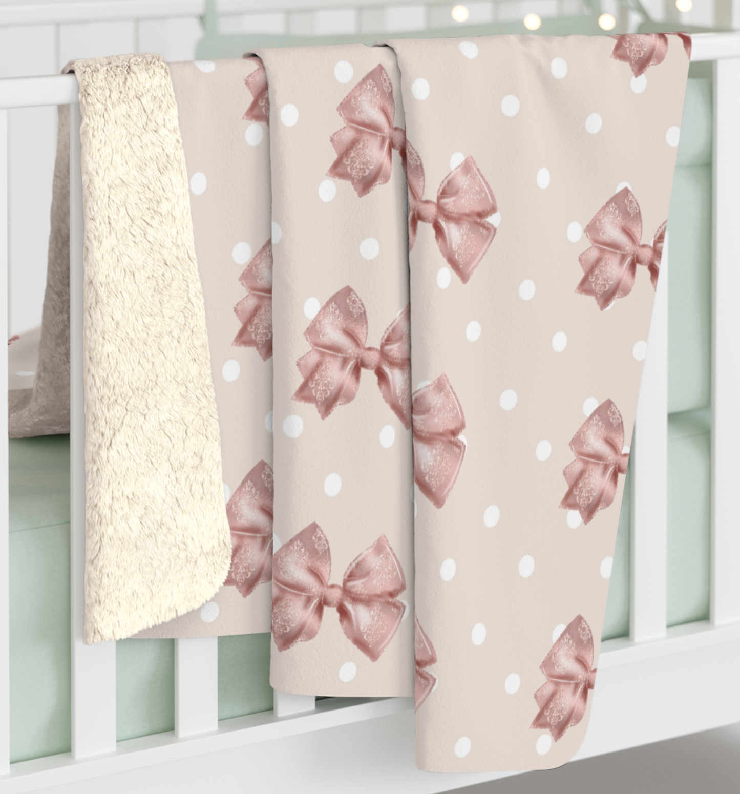 Sparkle Bow Sherpa Blanket