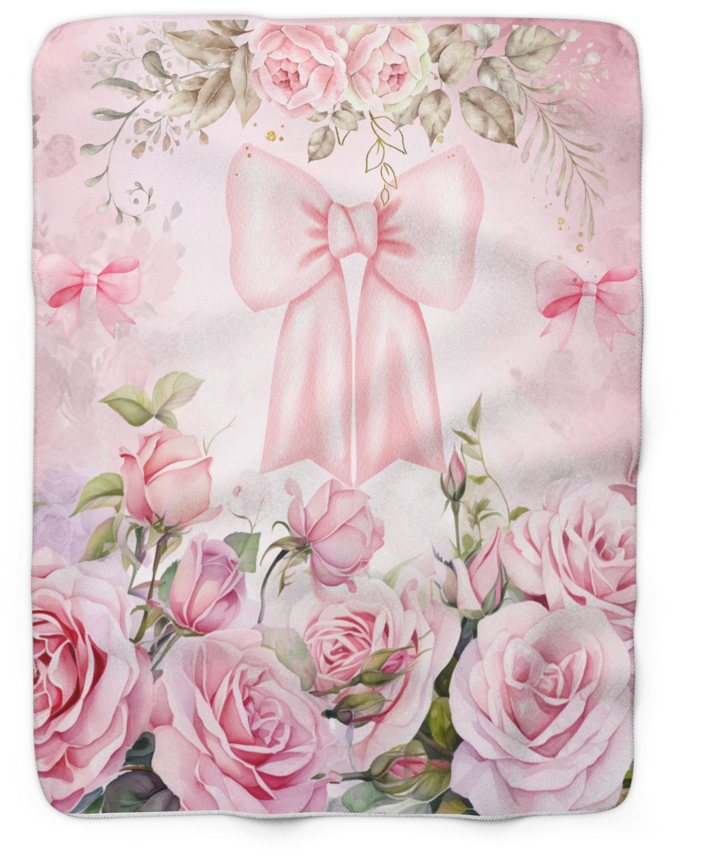 Pink Bow Sherpa Blanket