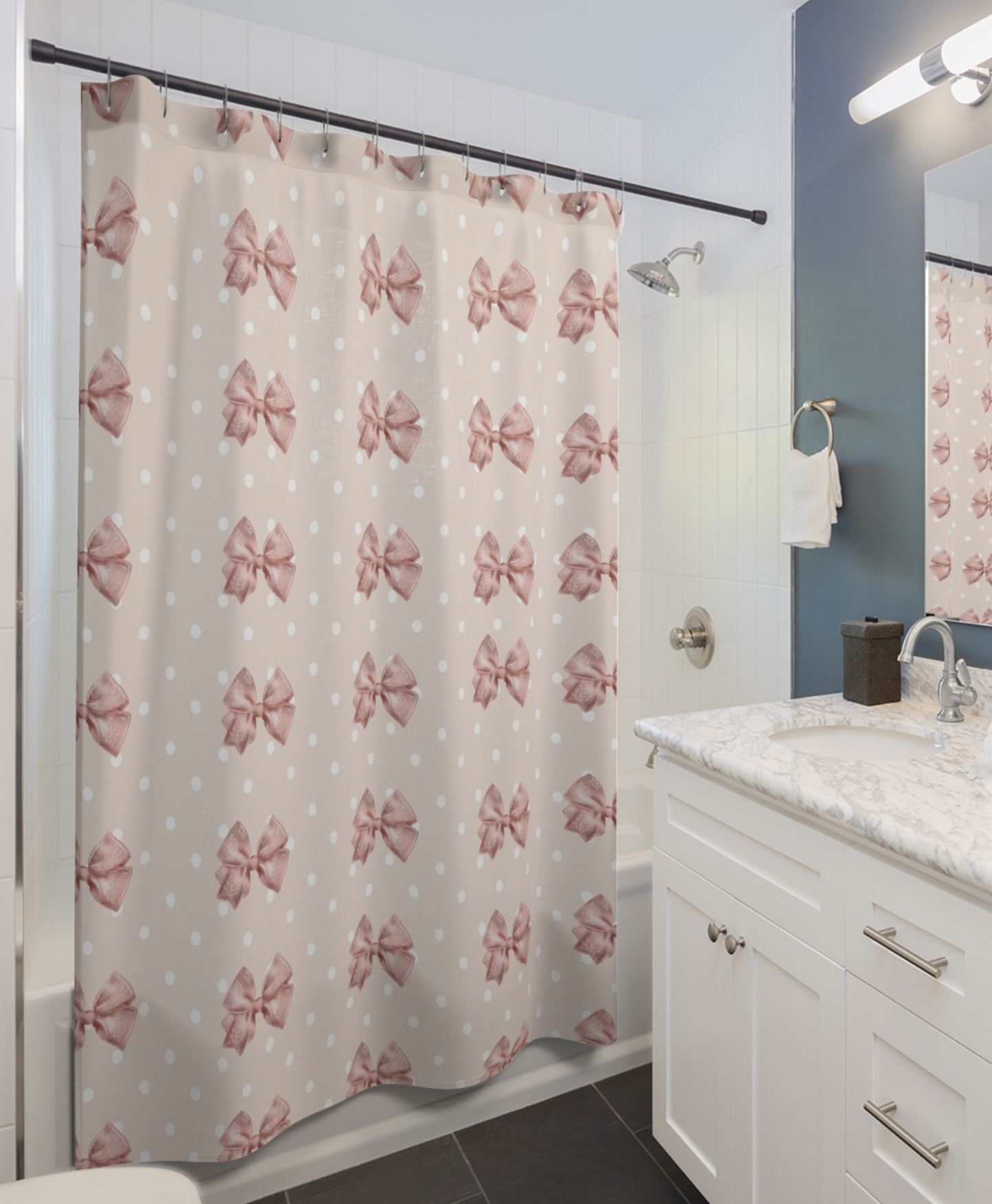 Sparkle Bow Shower Curtain