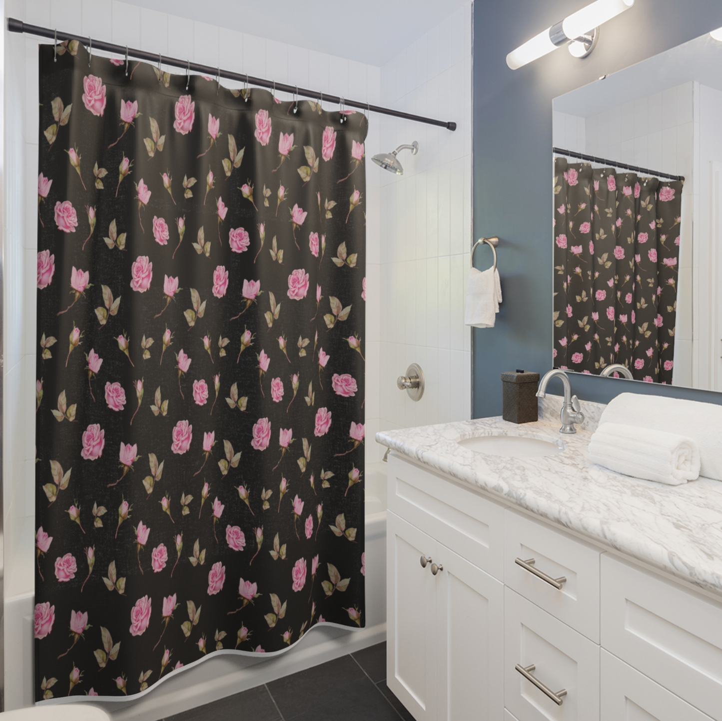 Black Rose Shower Curtain