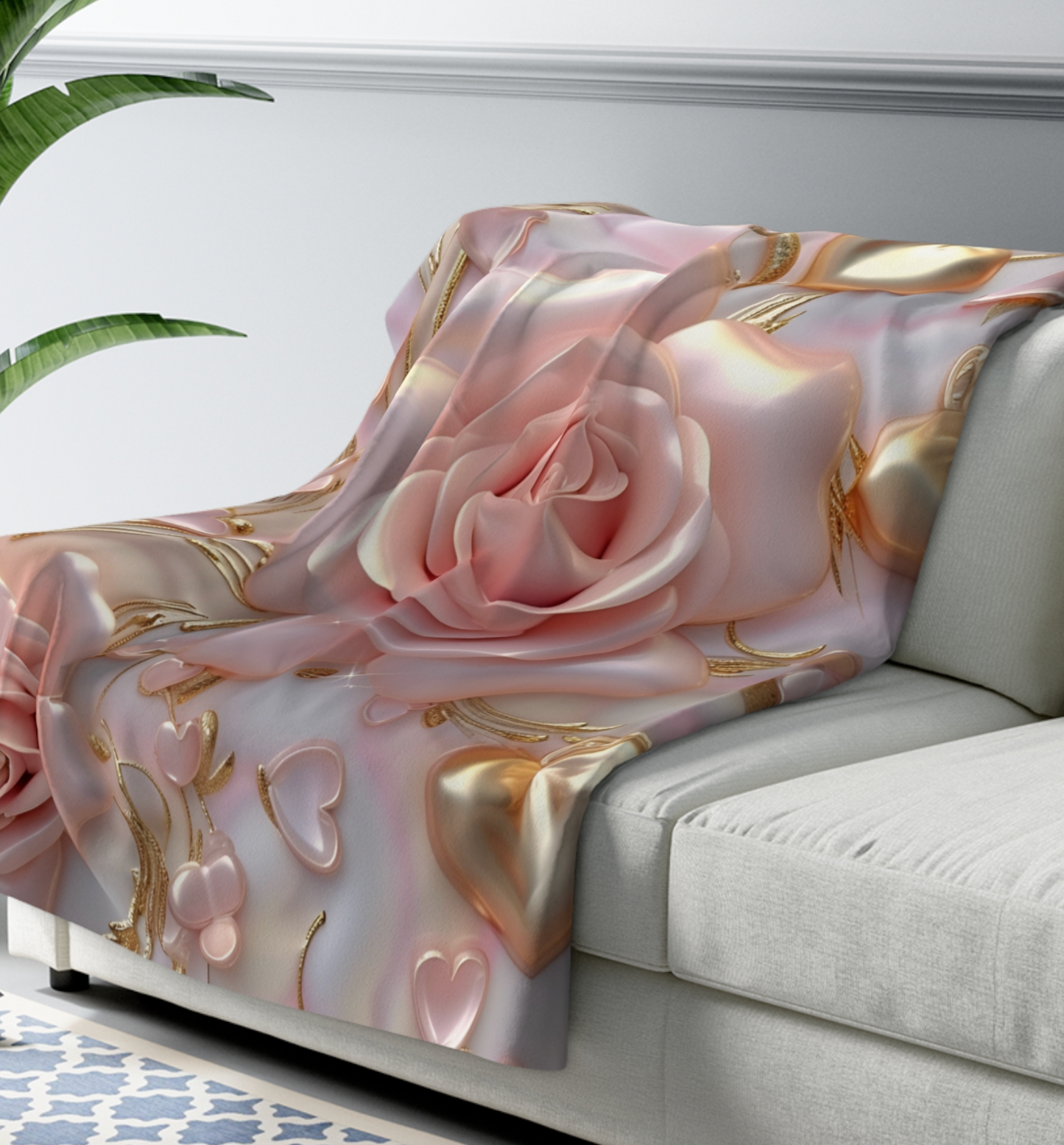 Whimsical Rose Sherpa Blanket
