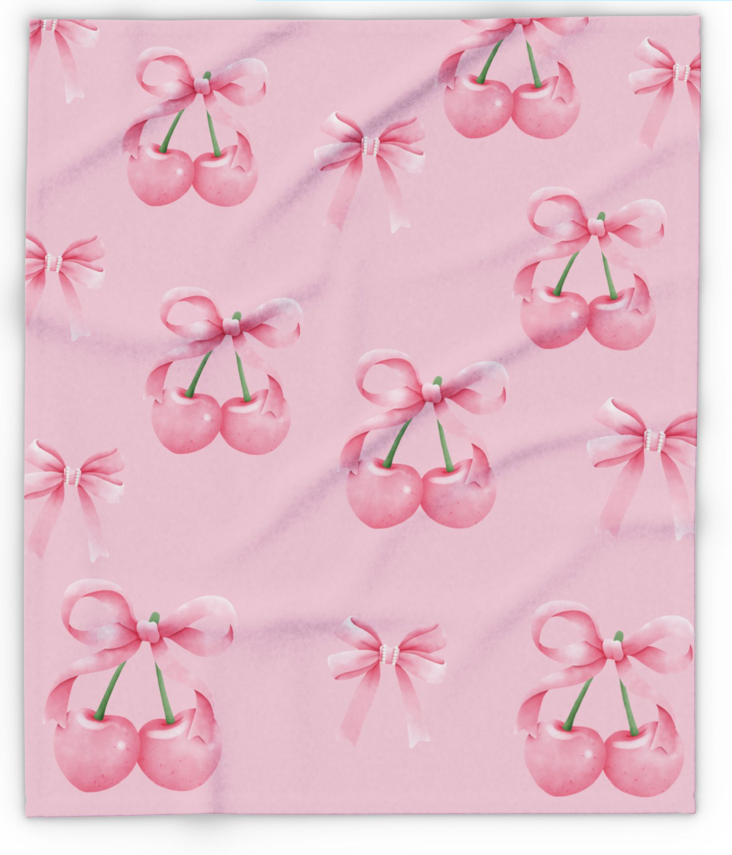 Cherry Bows Fleece Blanket