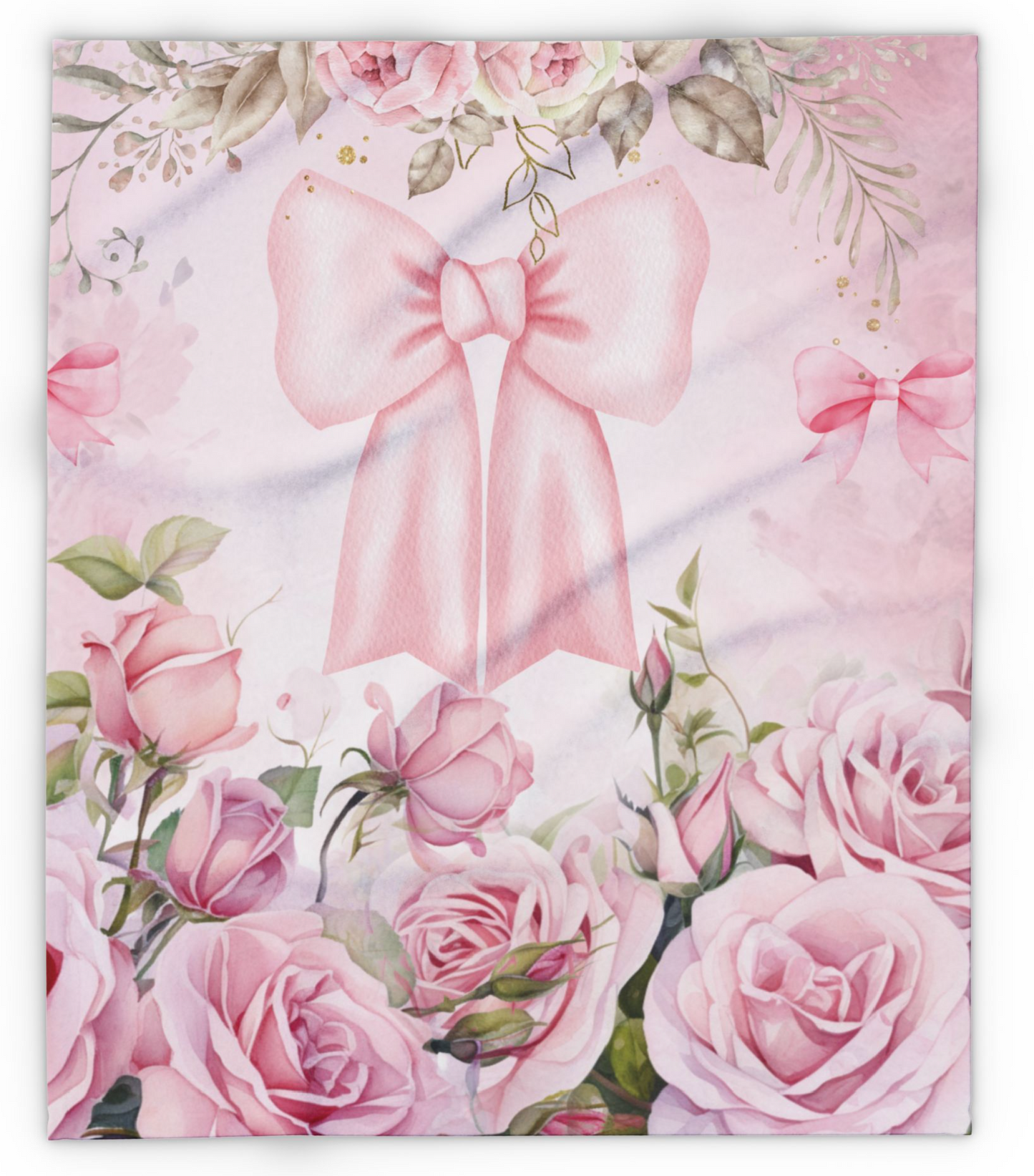 Pink Bow Fleece Blanket