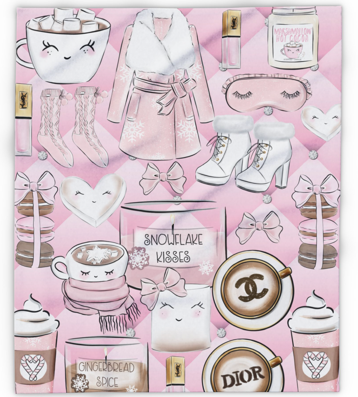 Snowflake Kisses Fleece Blanket