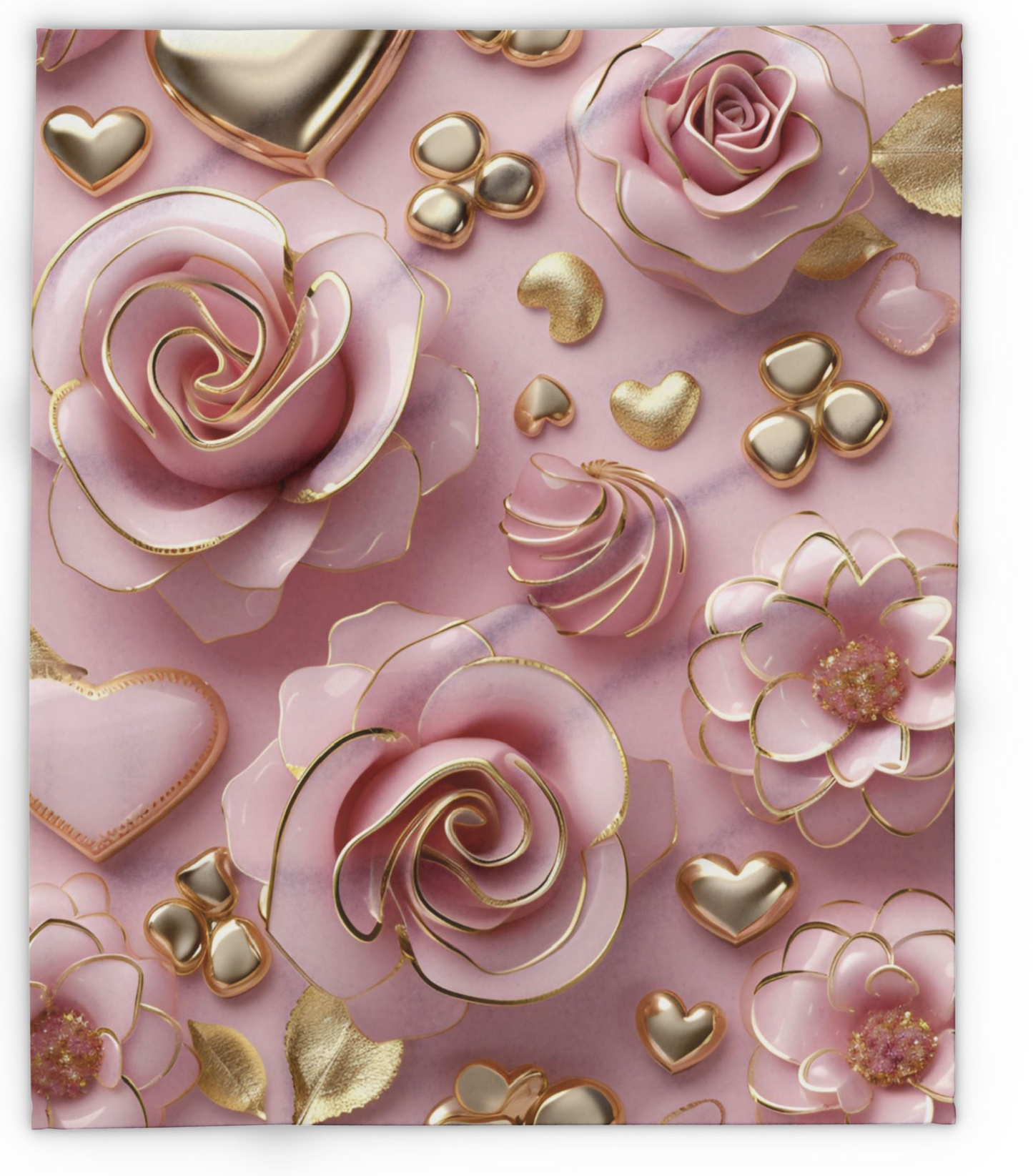 Delicate Rose Fleece Blanket