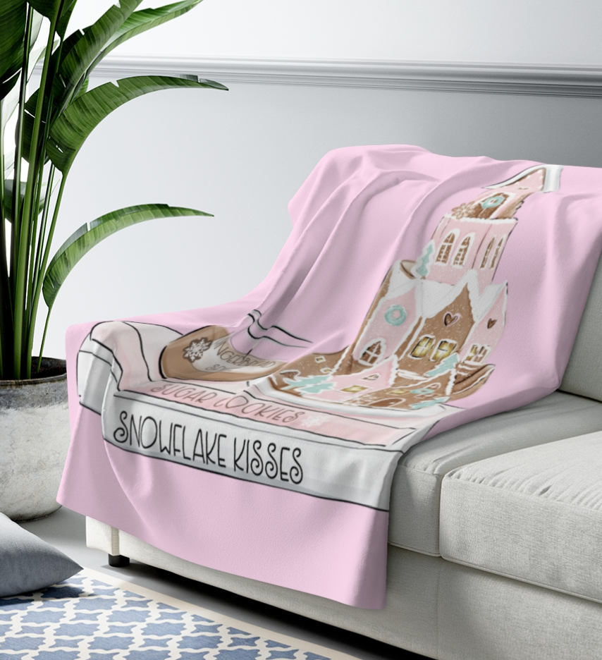 Gingerbread Castle Sherpa Blanket