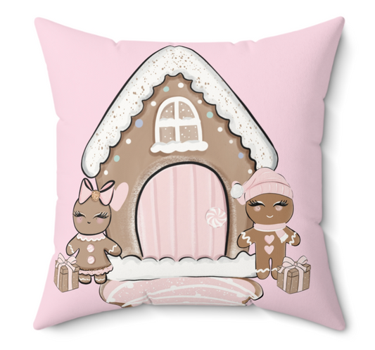 Sweet Gingerbread House Pillow