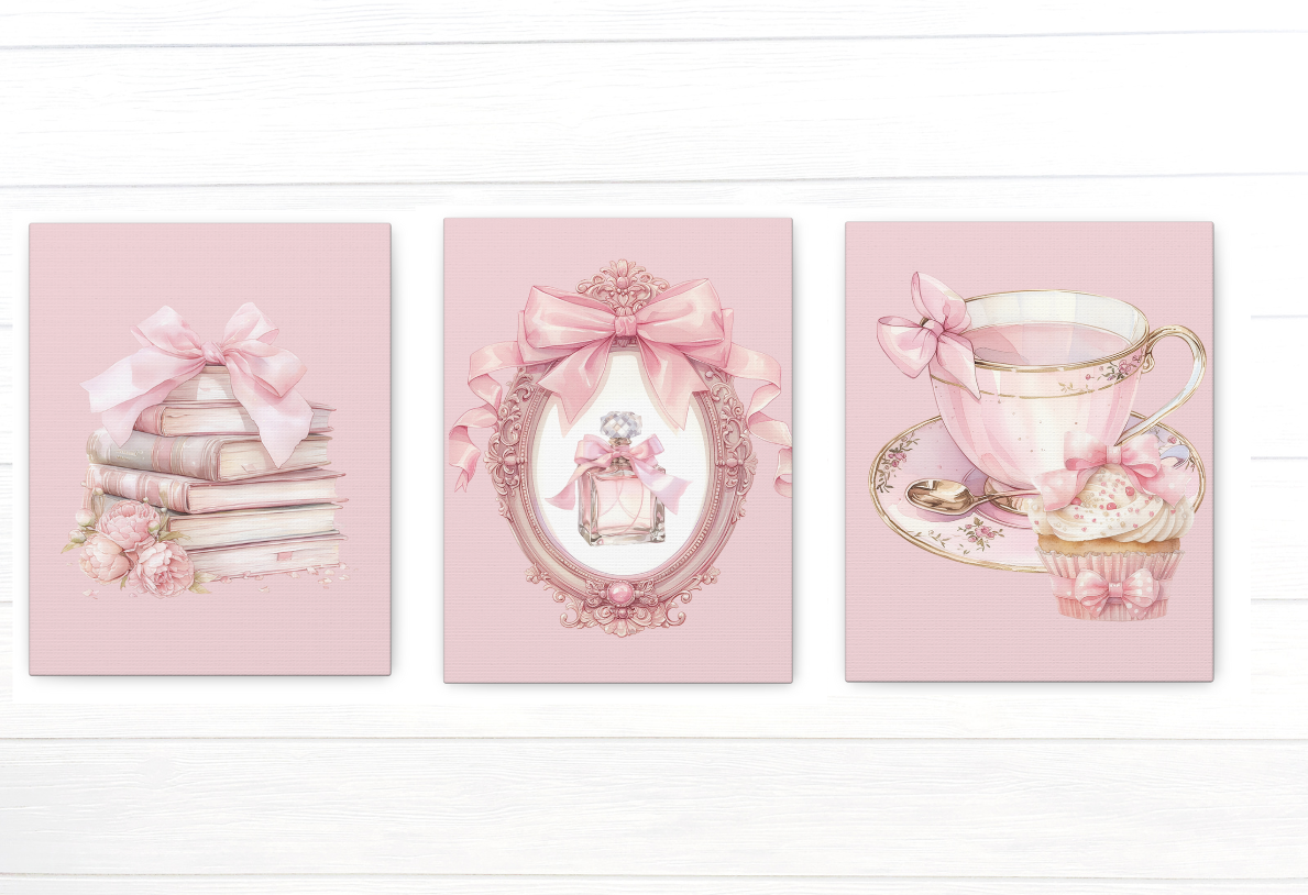 Vintage Pink Canvas Set