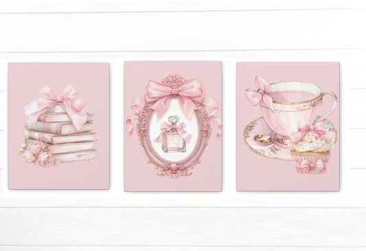 Vintage Pink Canvas Set